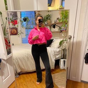 Pink Puma cropped quarter zip